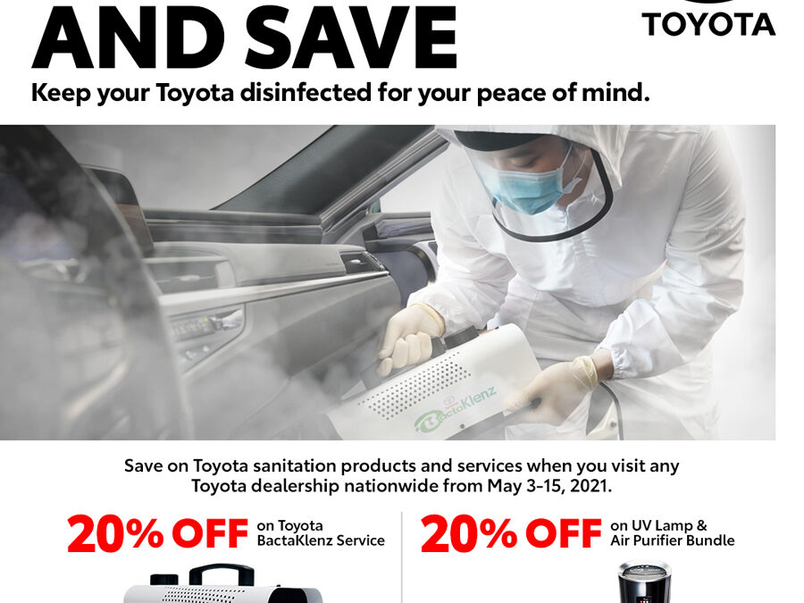 Toyota offers 20% savings on Sanitation Products and Services this May