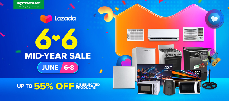 Big savings up to 56% on XTREME Appliances this Lazada & Shopee 6.6 Mid-Year Sale!
