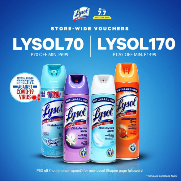 It’s raining great deals and superior Lysol products during Shopee’s 7.7 sale!
