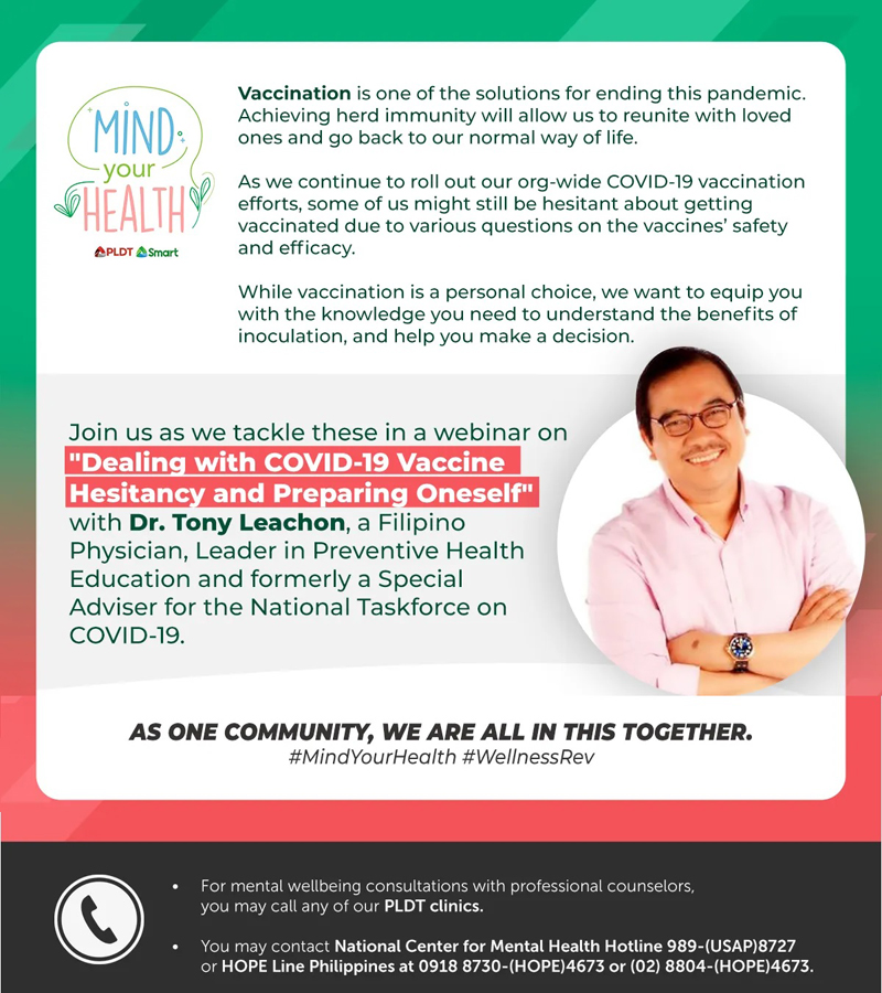 PLDT, Smart reinforce support for employees, ramps up wellness campaigns