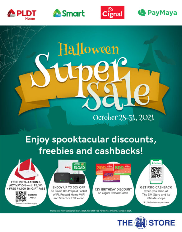 PLDT Home, Smart, Cignal, and PayMaya offer deals at The SM Store for Halloween