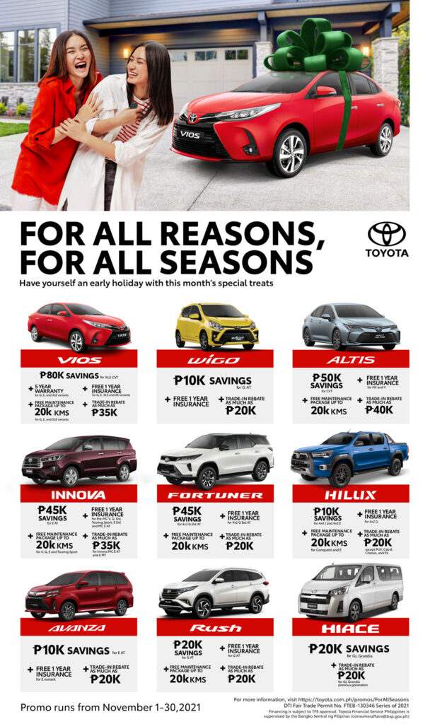 Get a Toyota this November for All Reasons, For All Seasons