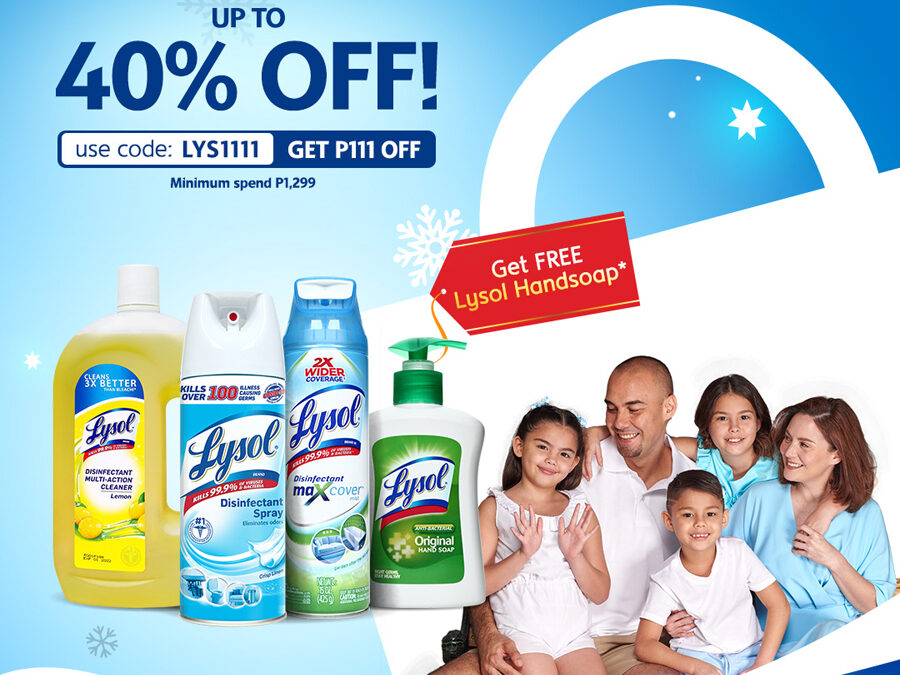 Great holiday deals on Lysol products this 11.11 on Shopee