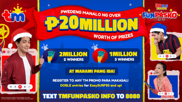 Double up the good vibes with up to ₱20 million prizes at stake at TM's 12-week FunPasko Raffle