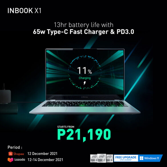 Get the BIGGEST discounts up to Php 3300 for the Infinix INBOOK X1 on the Shopee and Lazada year-end 12.12 sale