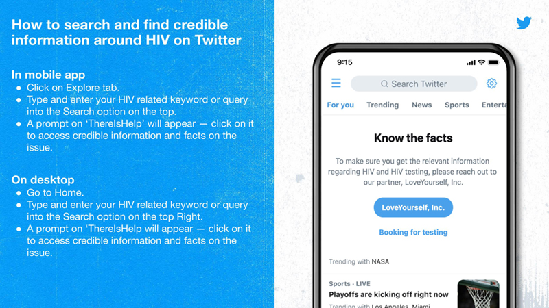 #ThereIsHelp: Twitter launches a dedicated search prompt for HIV