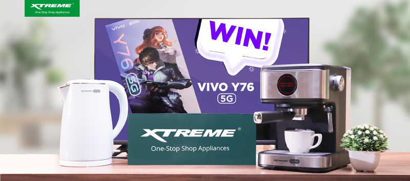 Win a vivo Y76 when you shop at XTREME Appliances this Shopee 12.12 Big Christmas Sale