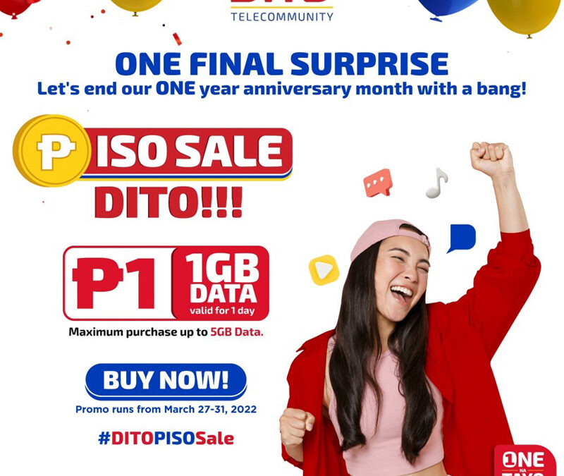 Get 1GB of data for only 1 Peso as DITO Telecommunity concludes its month-long anniversary celebration