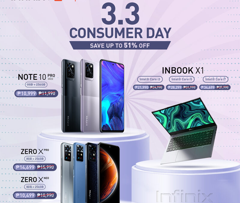 Score the best deals on Infinix phones and laptops this Shopee 3.3 sale