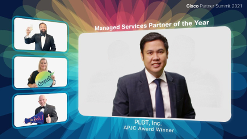 PLDT Enterprise honored with Geographical Region Award as Managed Services Partner of the Year at Cisco Partner Summit 2021