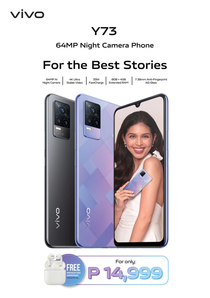 Stories made better with the vivo Y73’s 64MP AI Night Rear Camera, now available in the PH