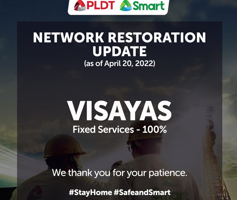PLDT completes repairs in Visayas after Odette, Agaton