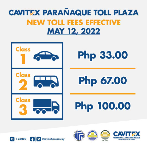 CAVITEX Allowed to Implement New Toll Rates Starting May 12
