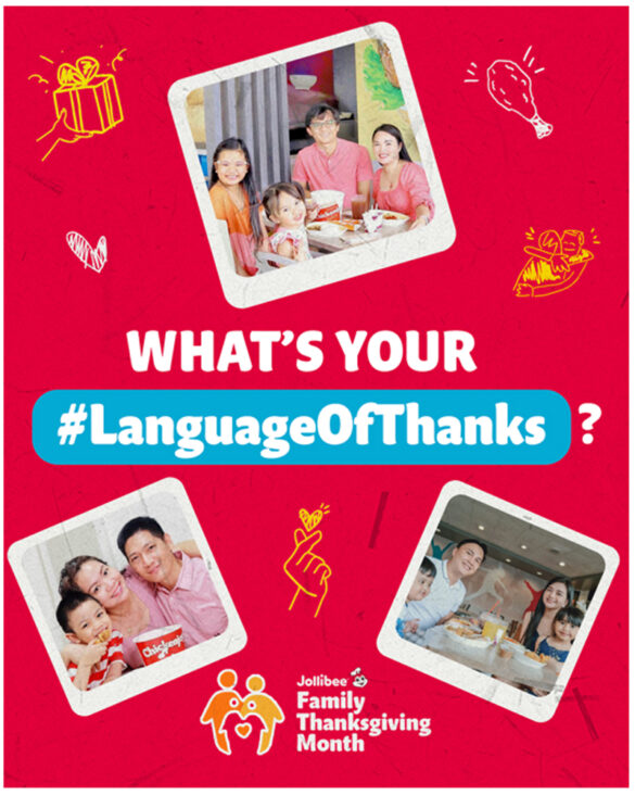 What’s your #LanguageOfThanks? Jollibee encourages people to show gratitude through actions this Family Thanksgiving Month