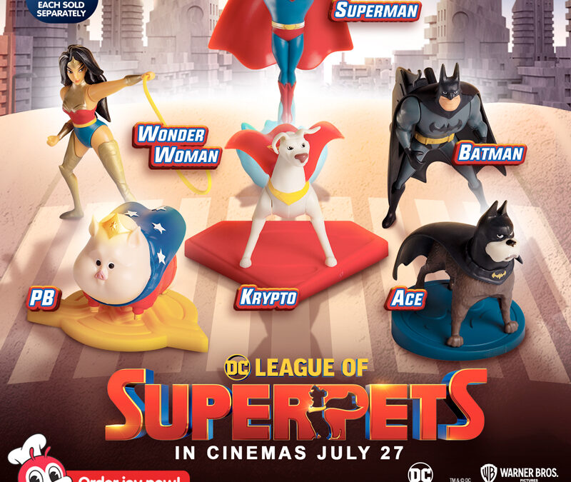 Make way for a new breed of superheroes! The Super-Pets join DC Super Heroes in the newest Jolly Kiddie Meal