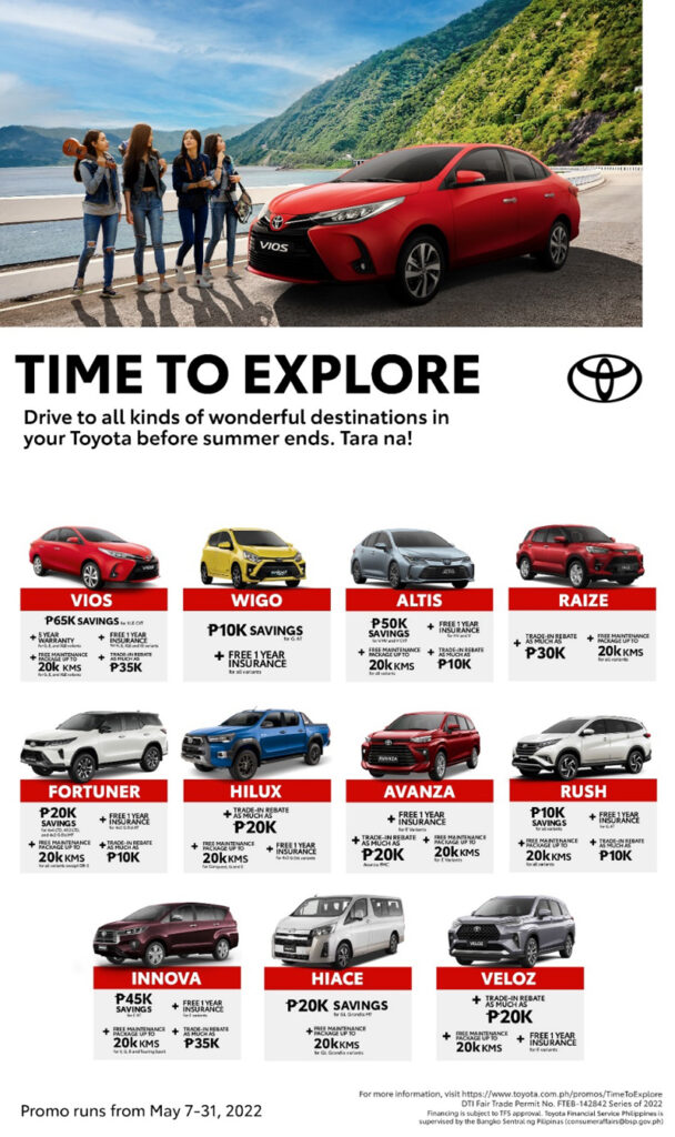 Time to Explore this May with the latest promos from Toyota