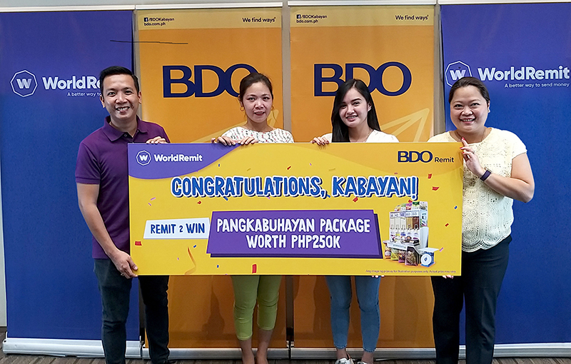 Two OFW-beneficiaries win Pangkabuhayan Package in BDO Remit and WorldRemit promo