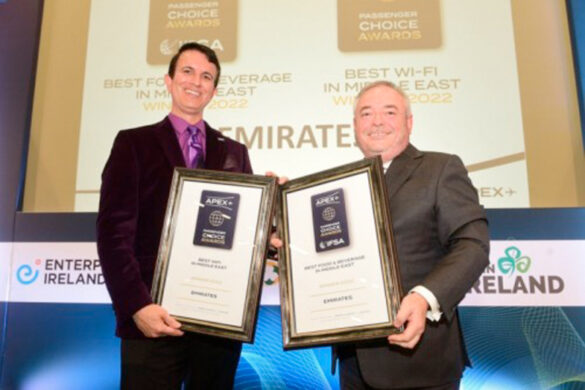 Emirates wins Best Wi-Fi and Best Food & Beverage at 2022 APEX Regional Passenger Choice Awards