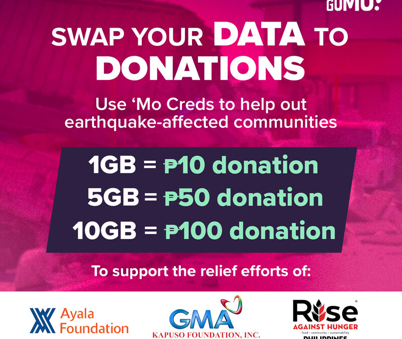 GOMO launches ‘Mo Creds donation drive for Abra quake victims