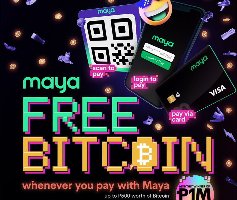 Check your crypto wallet for FREE Bitcoin whenever you pay with Maya!