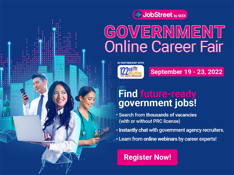 Find future-ready jobs in JobStreet and CSC’s nationwide Government Online Career Fair 2022