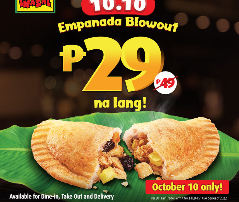 THIS 10.10 ONLY: Enjoy Mang Inasal Empanada for ₱29!