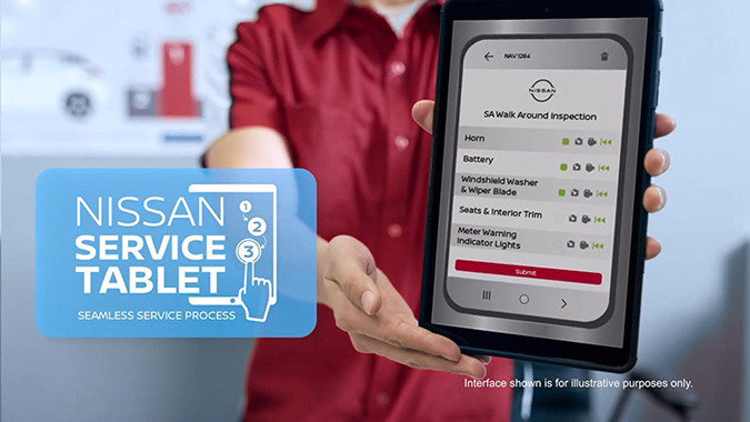 Nissan Service Tablets provide digital methods for tracking repairs or contacting car owners