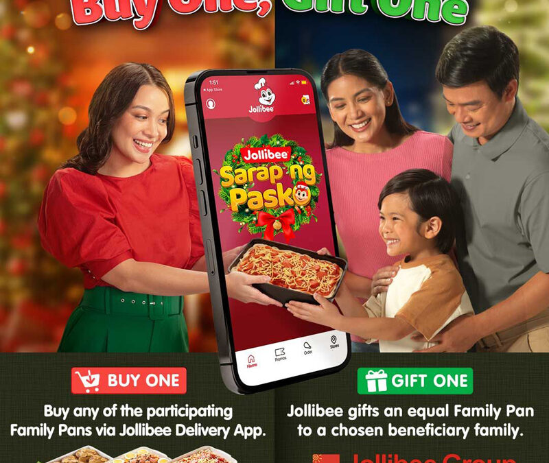 Celebrate a more joyful Christmas by sharing ‘Sarap ng Pasko’ with Jollibee’s Buy One, Gift One delivery promo