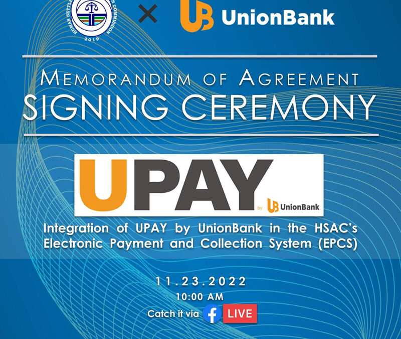HSAC Techs Up with UnionBank’s UPAY for digital settlement of fees