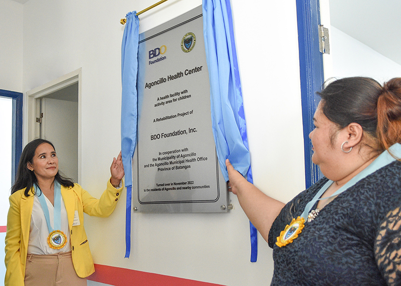 BDO Foundation upgrades 5 health centers in Batangas, Bohol and Cebu