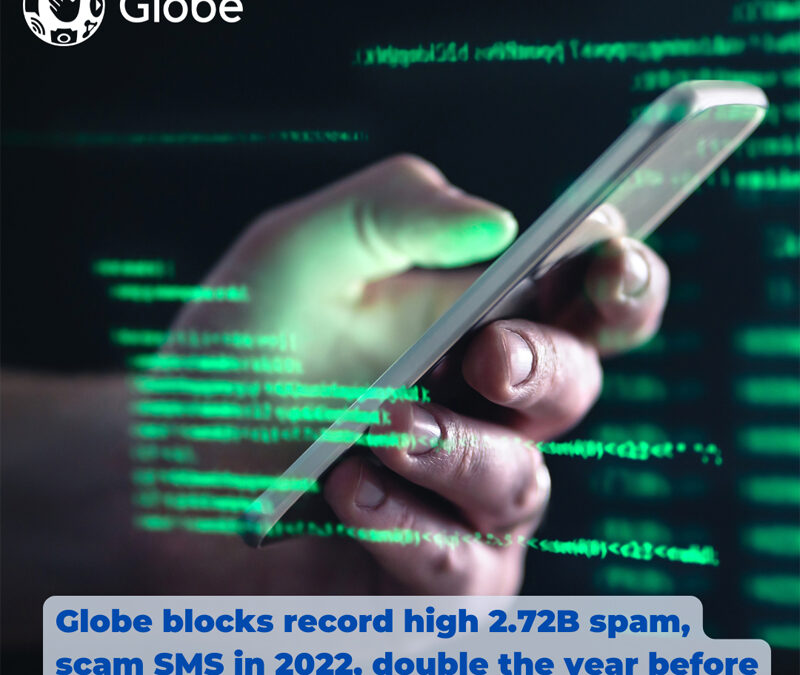 Globe blocks record high 2.72-B spam, scam SMS in 2022, more than double vs 2021