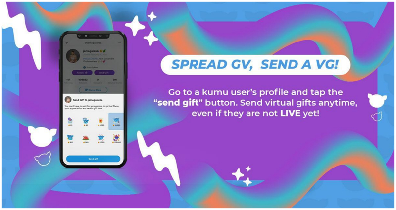 New Kumu product feature: Send Virtual Gifts to Your Favorite Content Creators, Anytime!