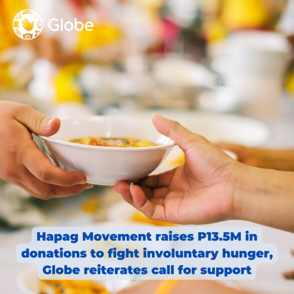 Hapag Movement raises P13.5M in donations to fight involuntary hunger, Globe reiterates call for support
