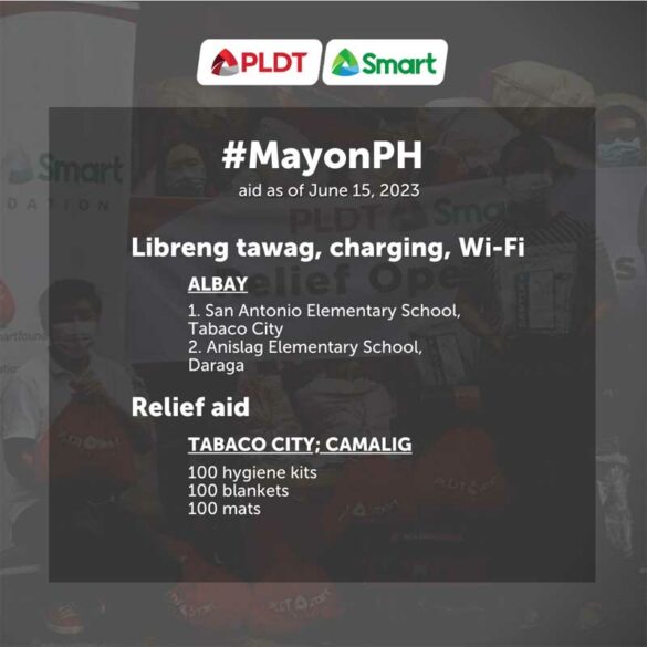 PLDT, Smart begin relief distribution in Albay amid Mayon unrest