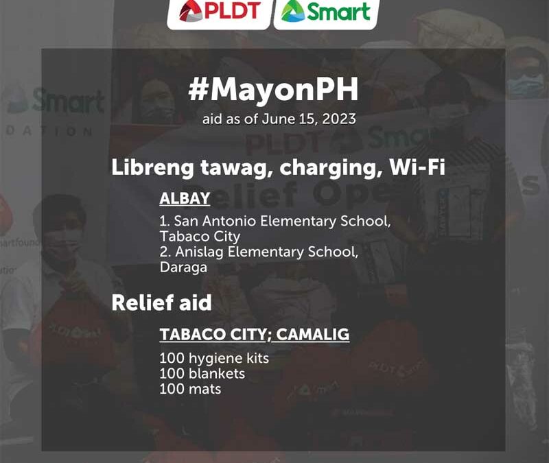 PLDT, Smart begin relief distribution in Albay amid Mayon unrest