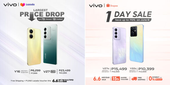 Score big discounts in vivo 6.6 WOW Sulitipid and Midyear Sale on Lazada, Shopee
