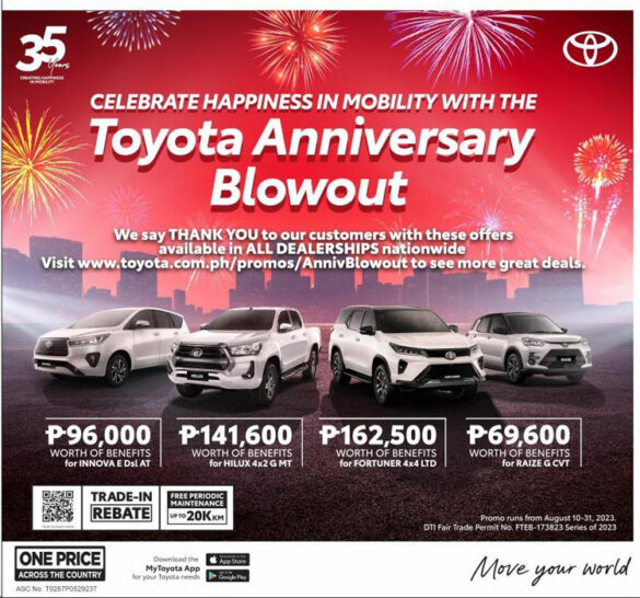 Celebrate Toyota Motor Philippines’ 35 Years of Mobility with Anniversary Blowout Deals