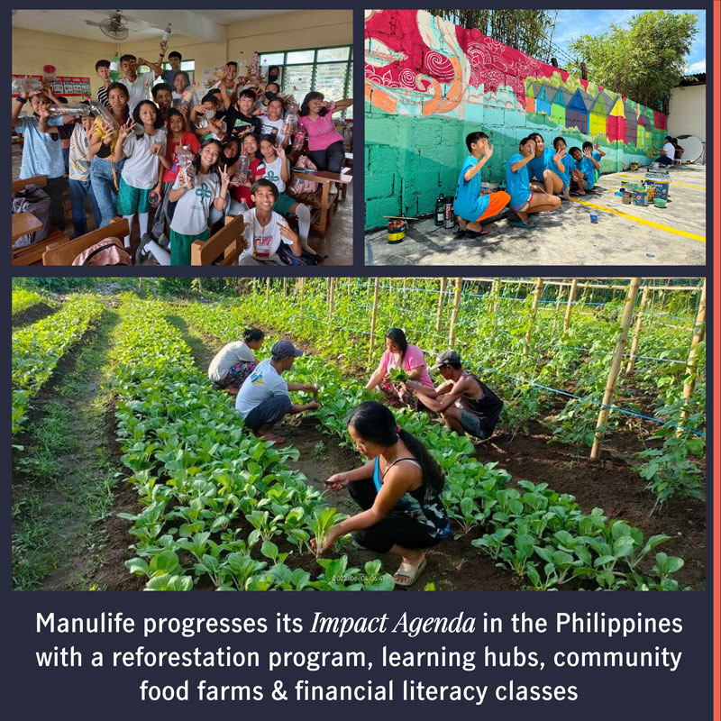 Manulife progresses its Impact Agenda in the Philippines with a reforestation program, learning hubs, community food farms, & financial literacy classes