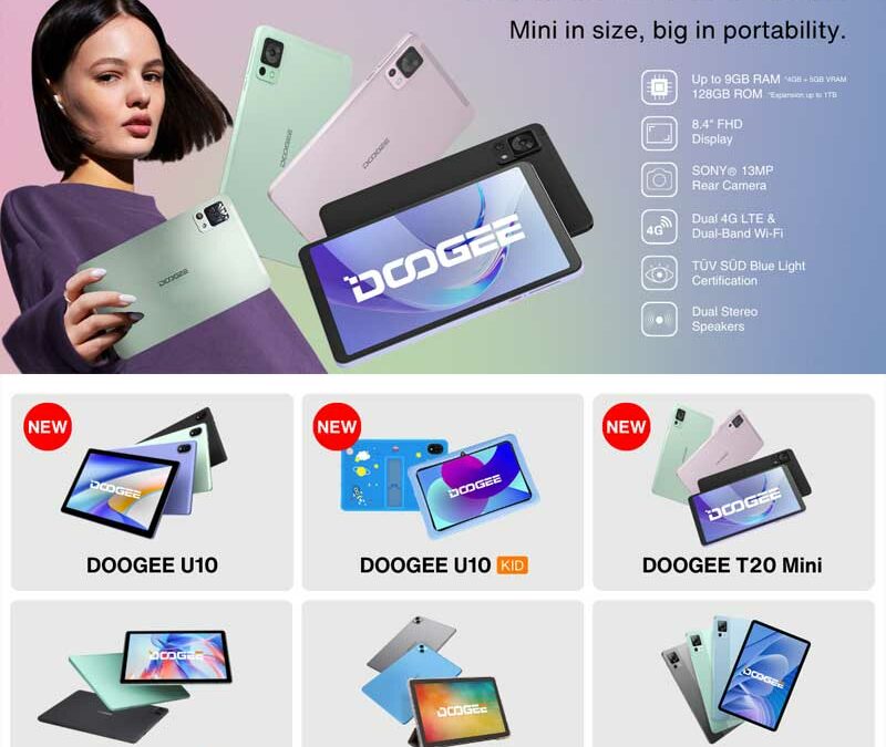 DOOGEE keeps momentum, adds U Series and a Mini LTE tablet designed for the younger generation!