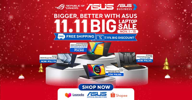 Bigger, Better Deals This Holiday Season With ASUS 11.11 Big Laptop Sale