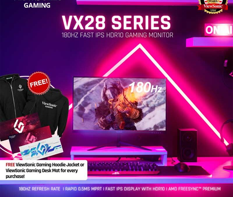 ViewSonic Unveils OMNI VX28 Series 180 Hz Gaming Monitors with Triple Certified Anti-Tearing Technology for Casual Gamers