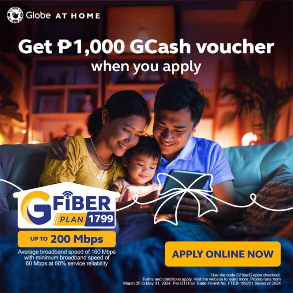 Better performance fiber-fast connectivity when you switch to Globe At Home’s new GFiber offers