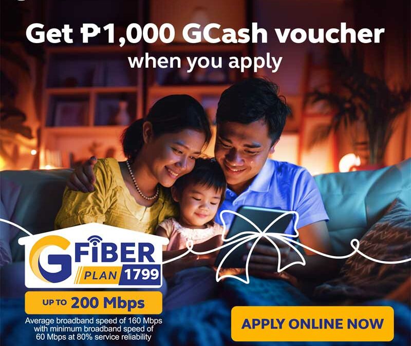Better performance fiber-fast connectivity when you switch to Globe At Home’s new GFiber offers